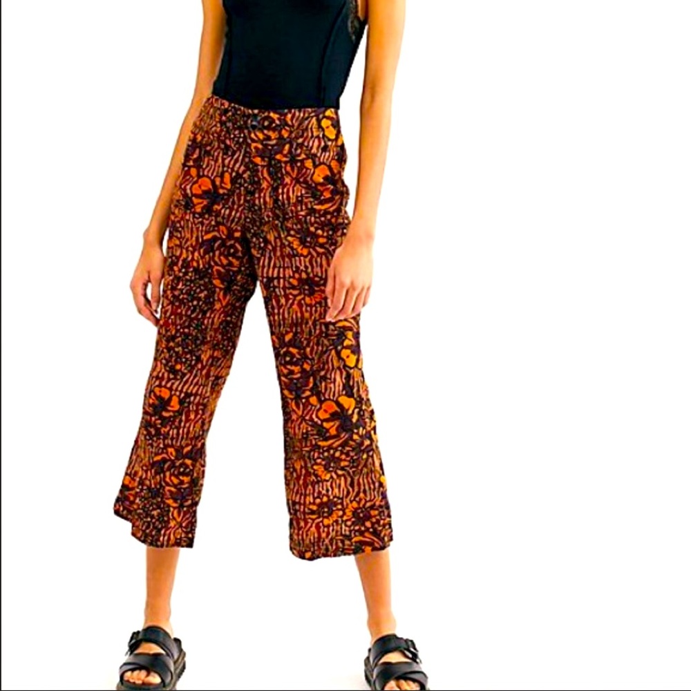 Free People Maui Wide-Leg Capri Cropped Pants size 4